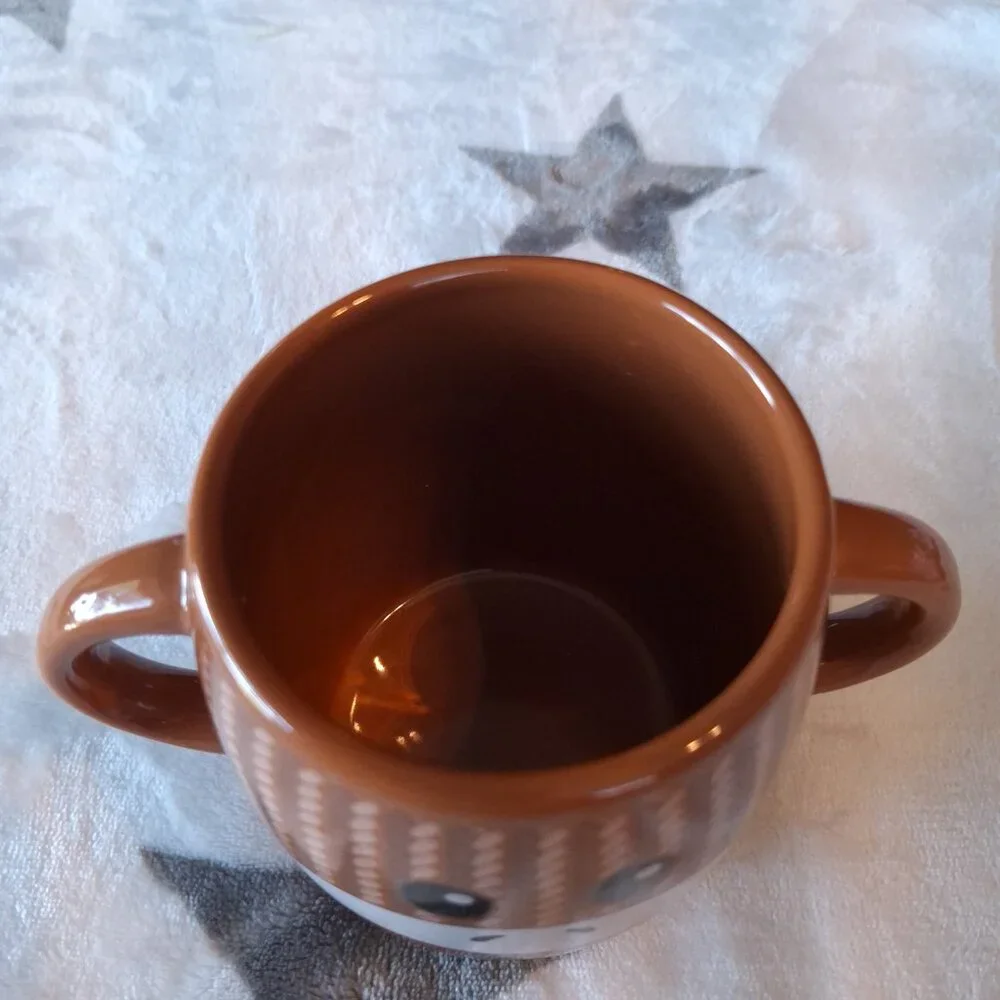Sock Monkey Mug by Galerie -  2 Handle Coffee Cup‎ - Brown - 16oz